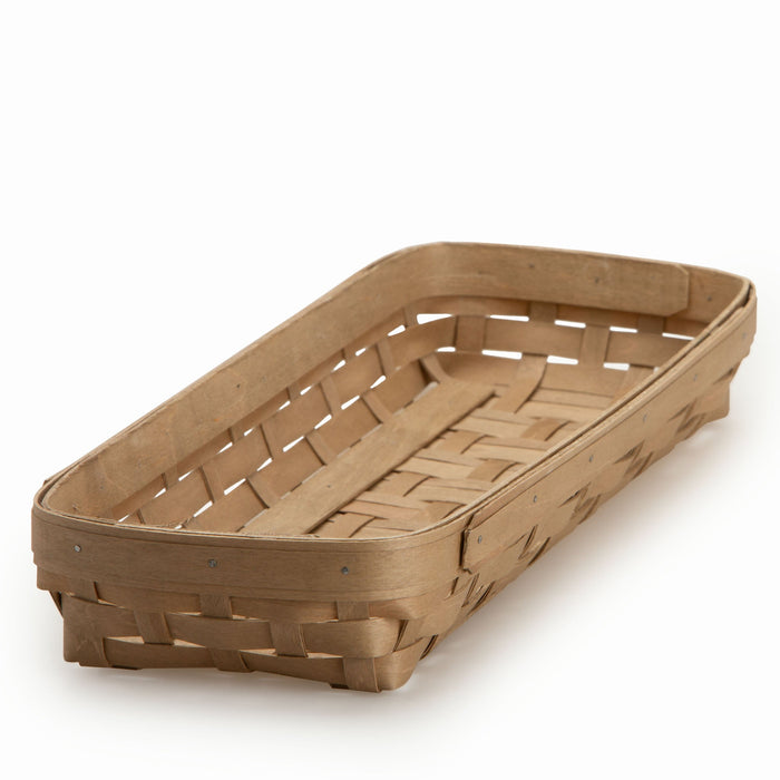 Light Brown Long Rectangle Serving Basket