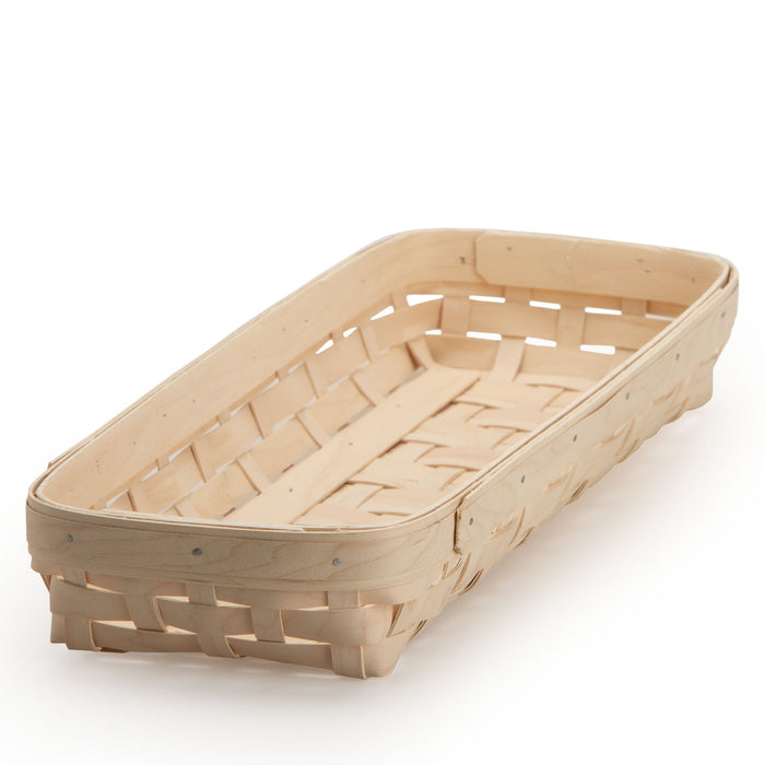 Whitewashed Long Rectangle Serving Basket